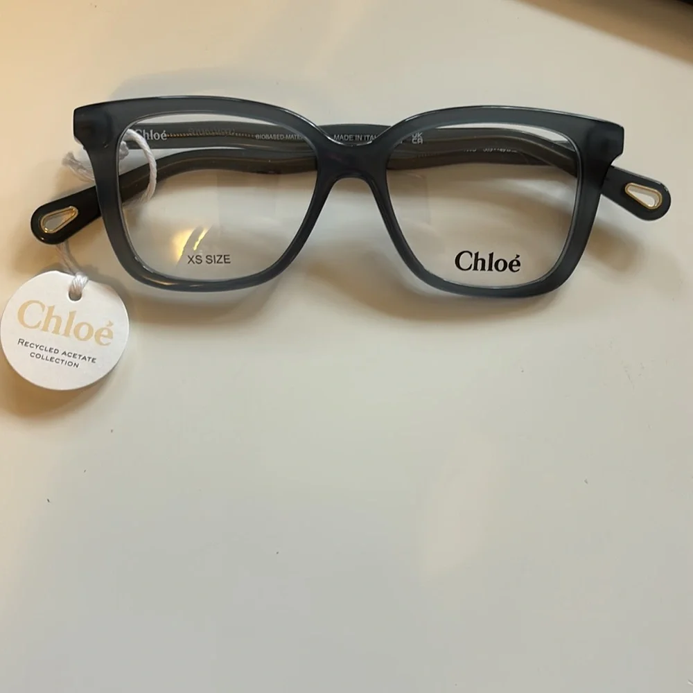 Chloé Matte Slate Blue Square-Angled Optical Glasses